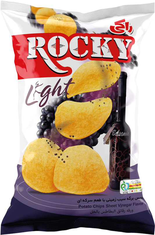 Rocky Light Balsamic Vinegar Flavored Chips PNG Image