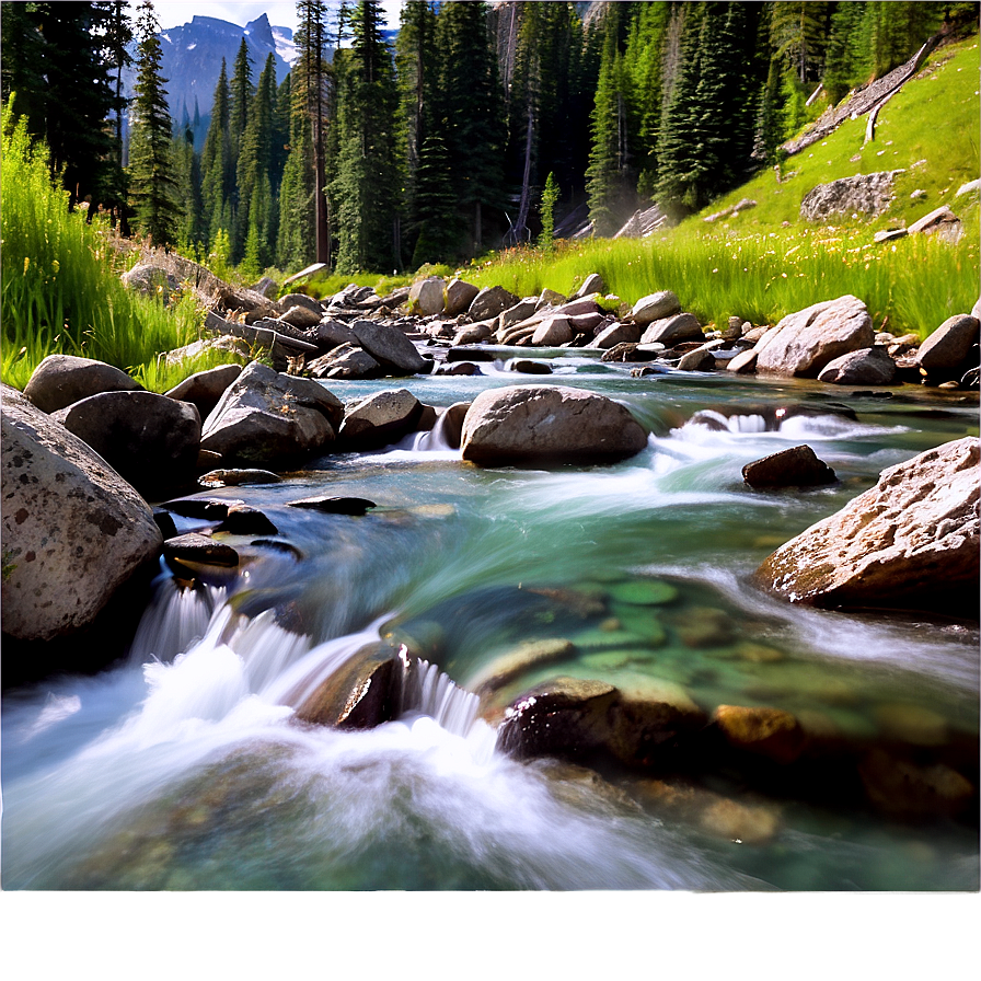 Rocky Mountain Stream Landscape Png 17 PNG Image