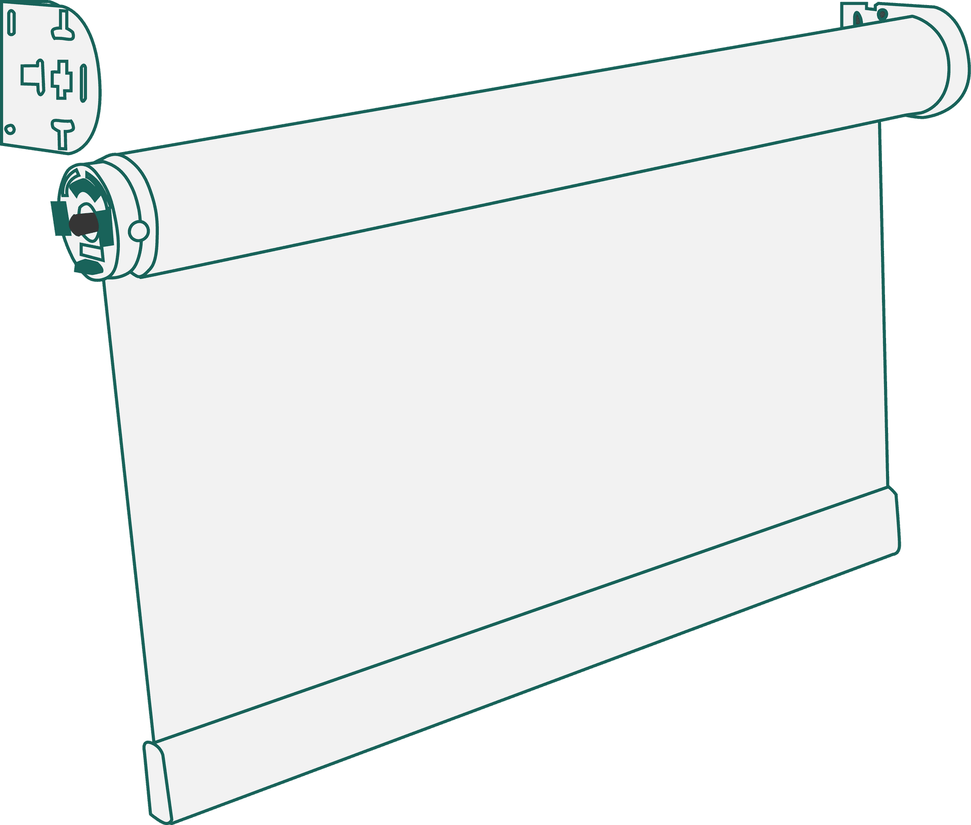 Rolled Down Window Blind Illustration PNG Image