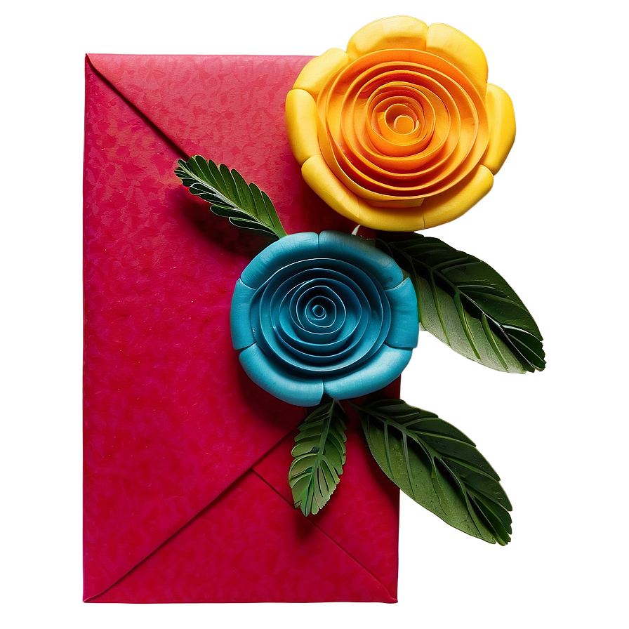 Rolled Flower Greeting Card Accent Png 06282024 PNG Image