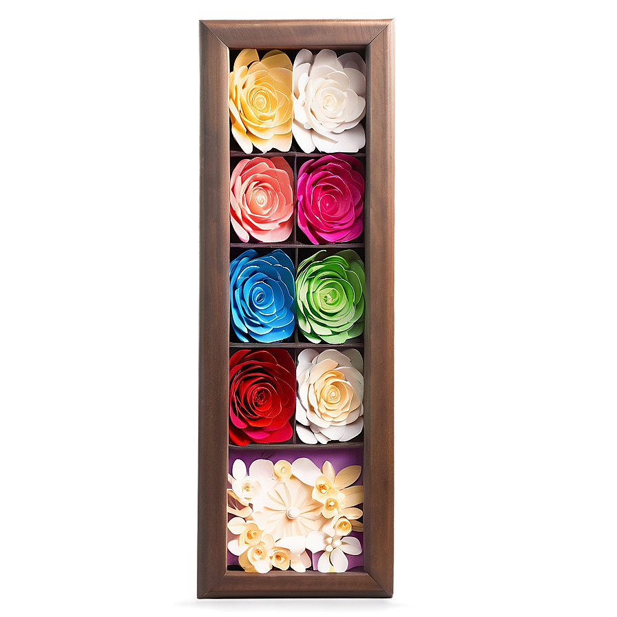 Rolled Flower Shadow Box Art Png 9 PNG Image