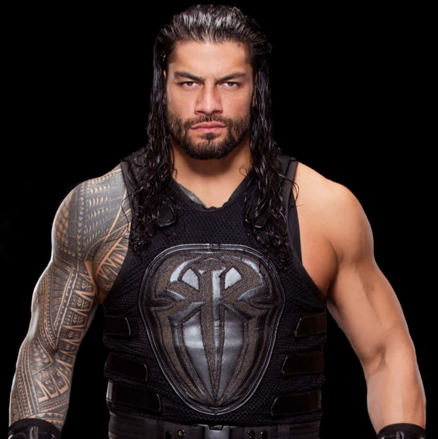 Roman Reigns Wrestler Portrait PNG Image