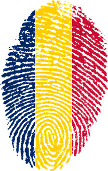 Romanian Flag Fingerprint Art PNG Image