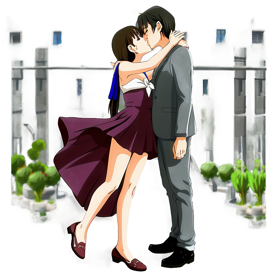 Romantic Anime Kiss Png Xpa PNG Image