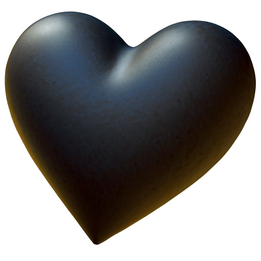 Romantic Black Heart Png Uft PNG Image