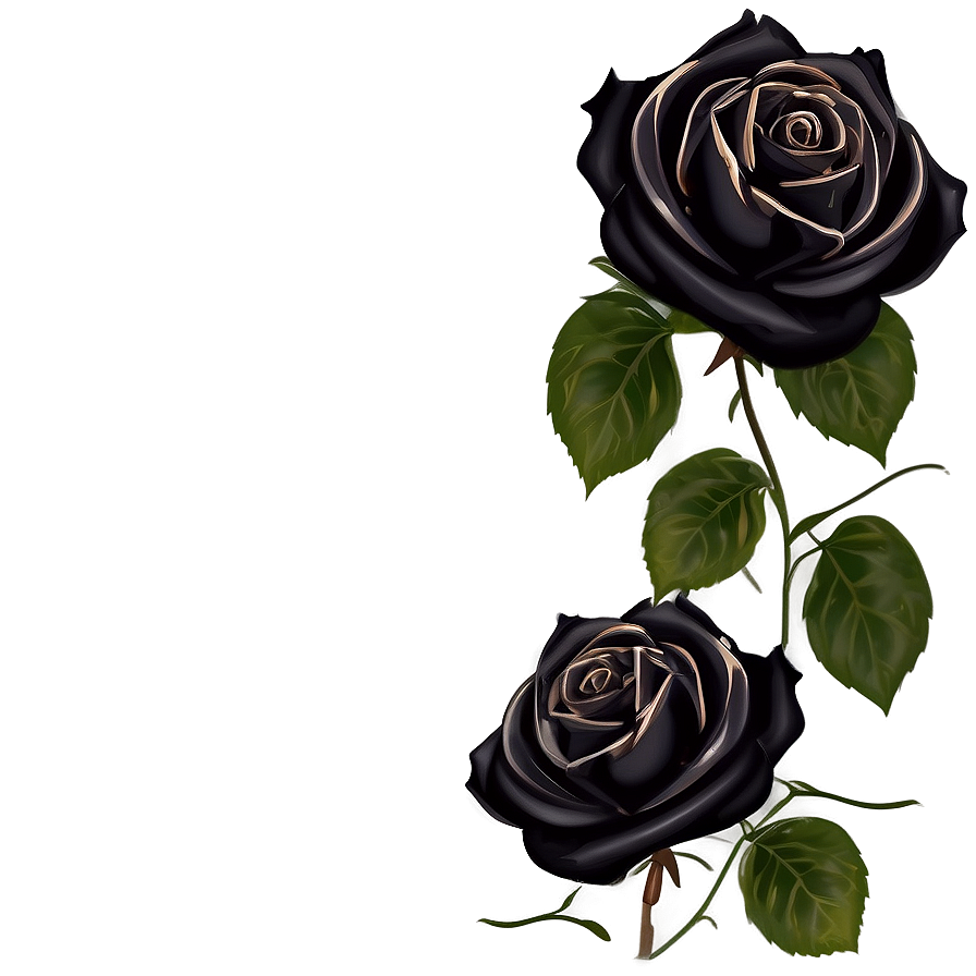 Romantic Black Rose Border Png Whx98 PNG Image