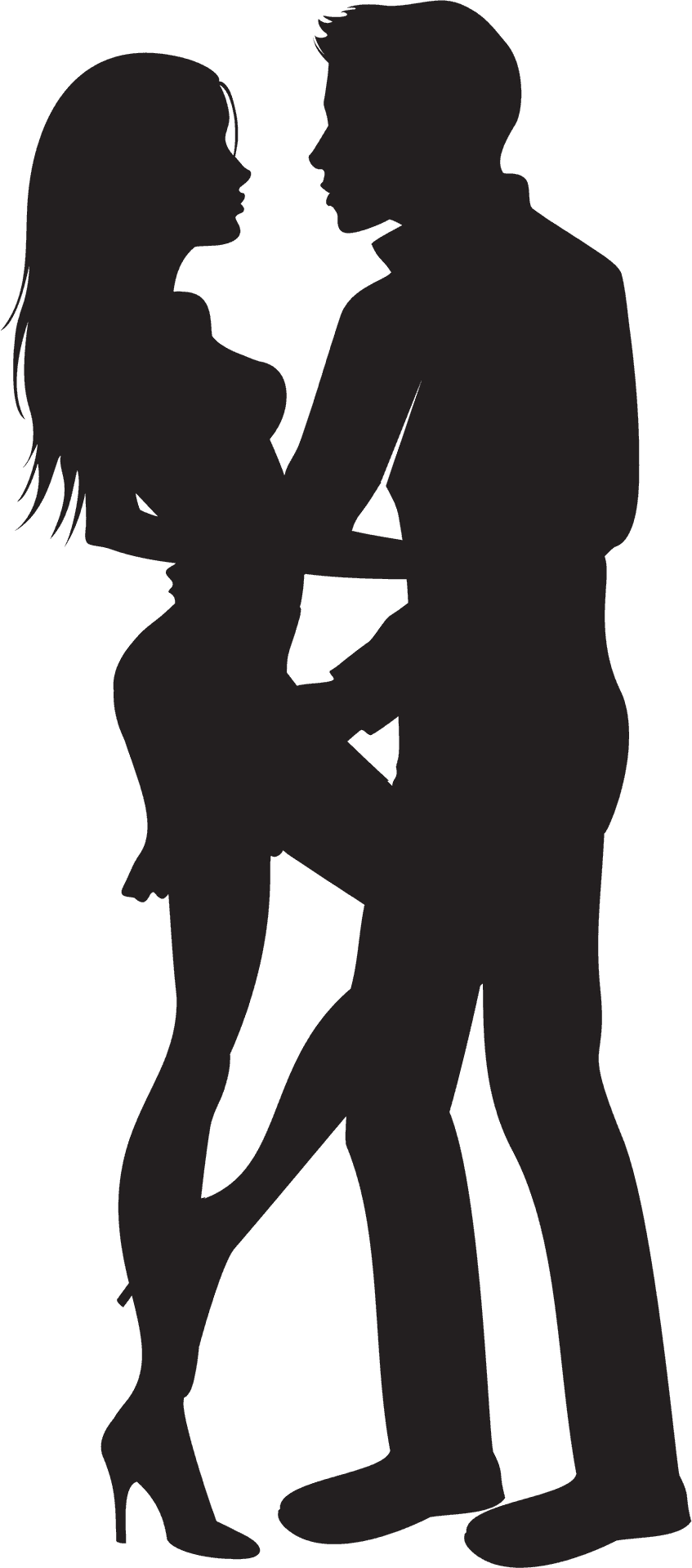 Romantic Couple Silhouette PNG Image