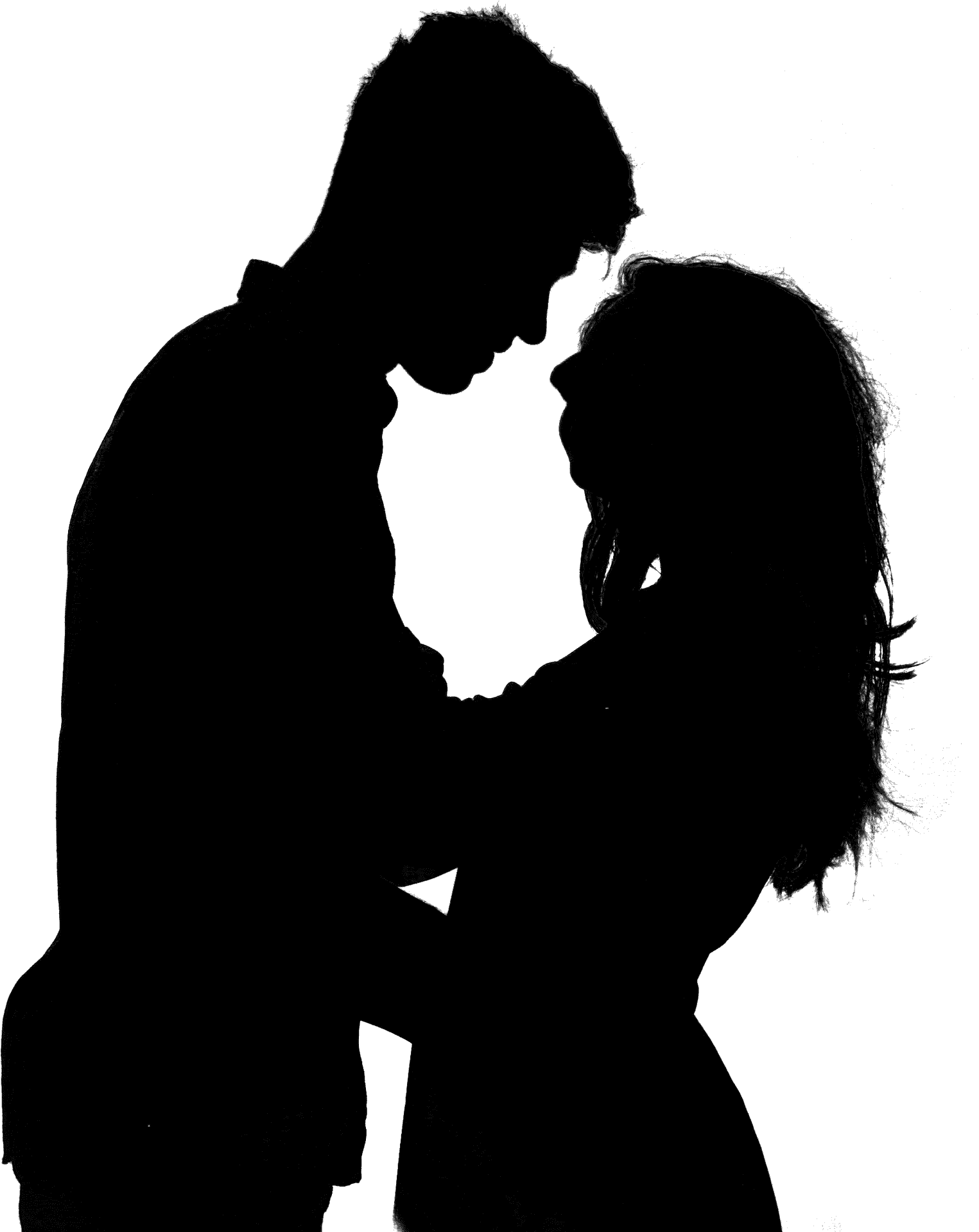 Romantic Couple Silhouette PNG Image