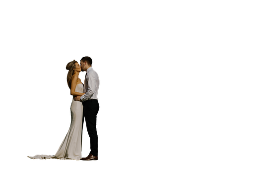 Romantic Couple Silhouette Against Black Background PNG Image