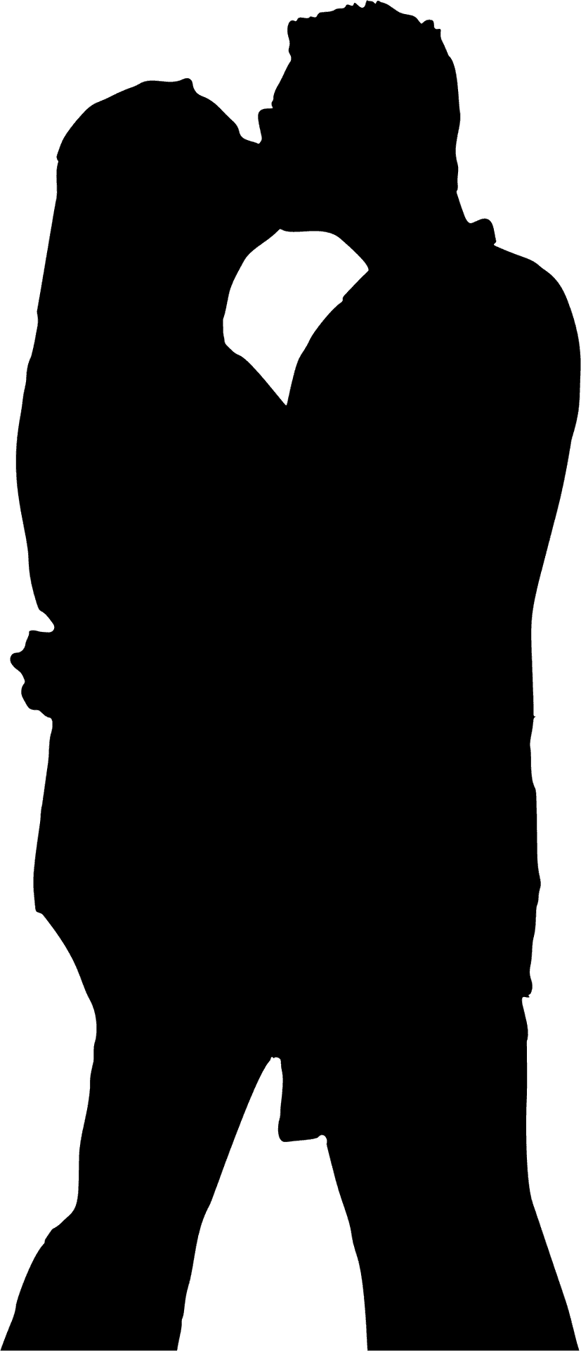 Romantic Couple Silhouette Kiss PNG Image