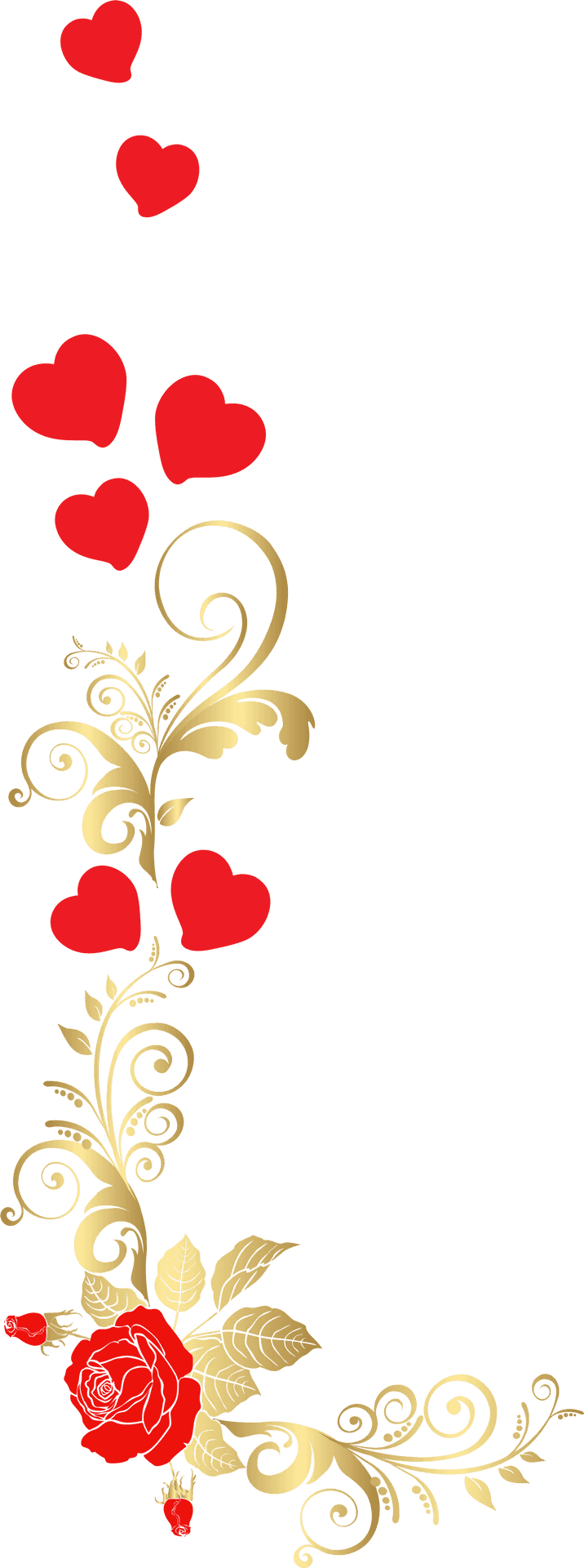 Romantic Floral Heart Decoration PNG Image