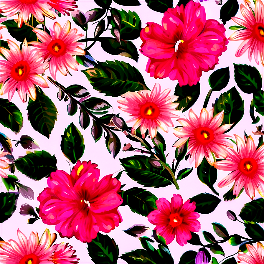 Romantic Floral Pattern Png Lbb35 PNG Image