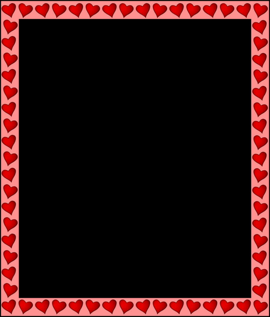 Romantic Heart Border Frame PNG Image