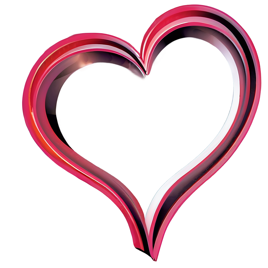 Romantic Heart Outline Png Ggw16 PNG Image