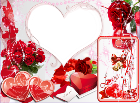 Romantic Heart Photo Frame Template PNG Image