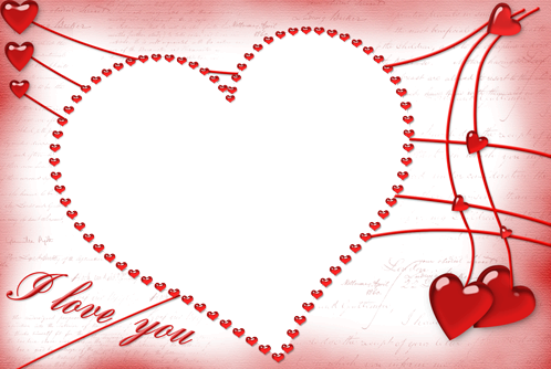 Romantic Heart Photo Frame PNG Image