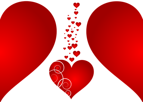 Romantic Hearts Abstract PNG Image