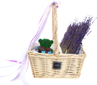 Romantic Lavender Gift Basket PNG Image