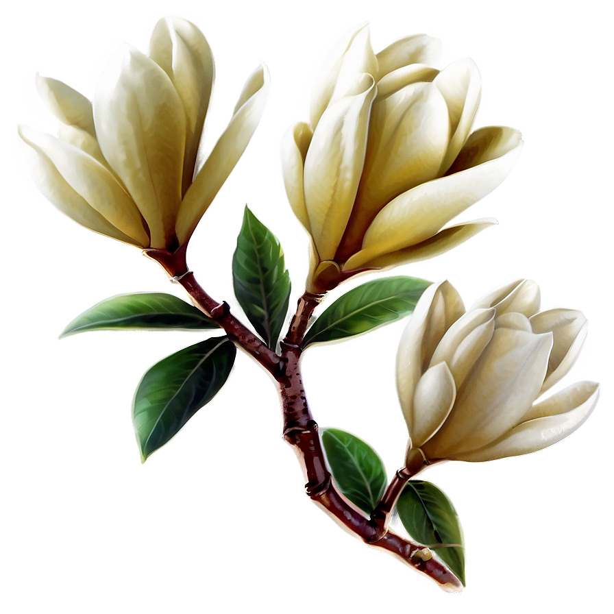 Romantic Magnolia Flower Png Fqr PNG Image