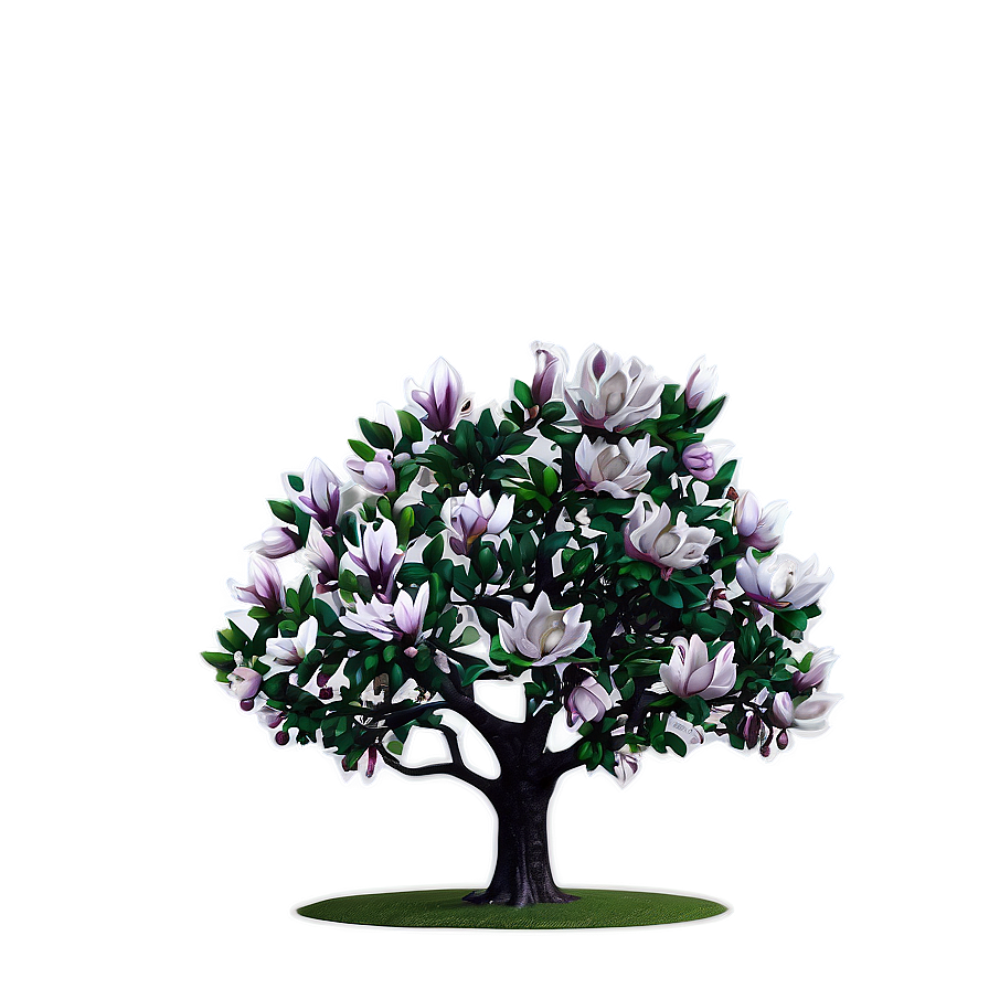 Romantic Magnolia Tree Scene Png Kbm48 PNG Image