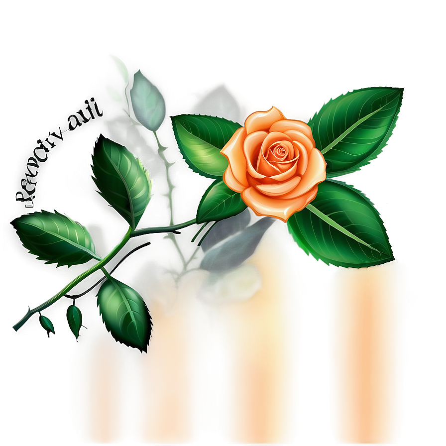 Romantic Orange Rose Png Urg2 PNG Image