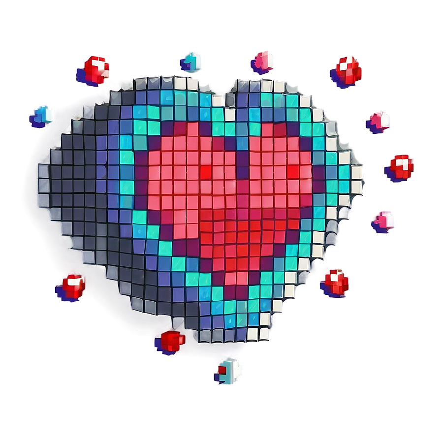 Romantic Pixel Heart Png Ngs36 PNG Image