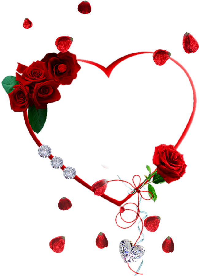 Romantic Red Rose Love Frame.png PNG Image