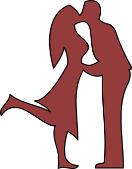 Romantic Silhouette Couple PNG Image