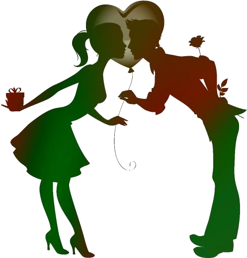 Romantic Silhouette Couple Kissing.png PNG Image