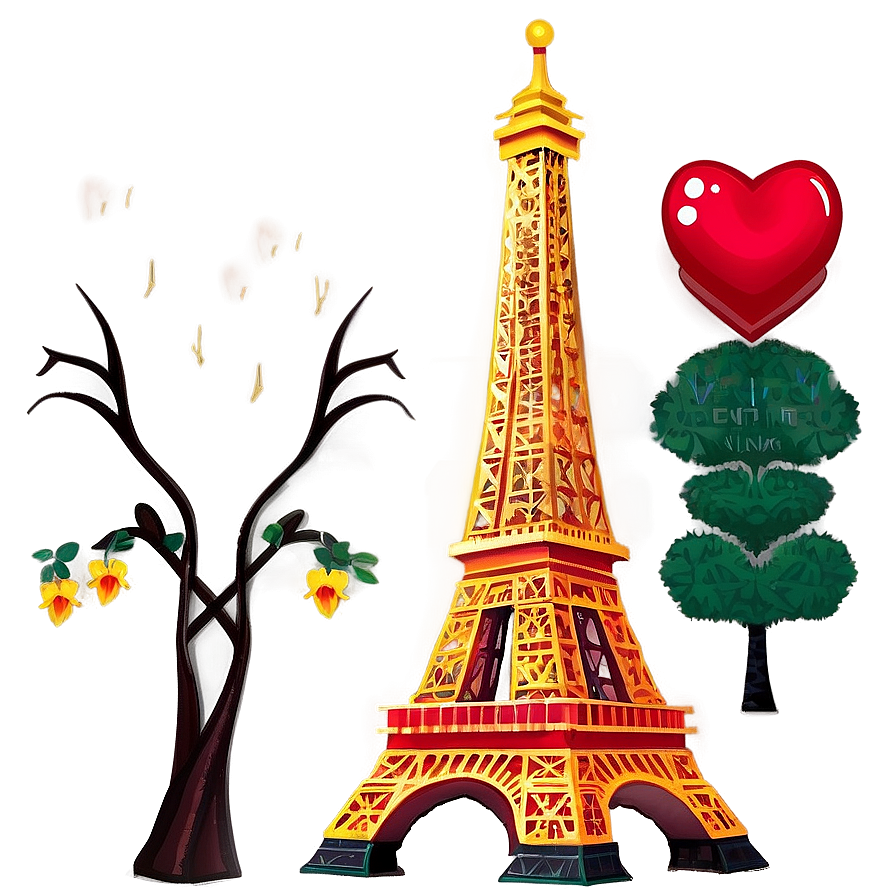 Romantic Torre Eiffel Scene Png Ulb39 PNG Image