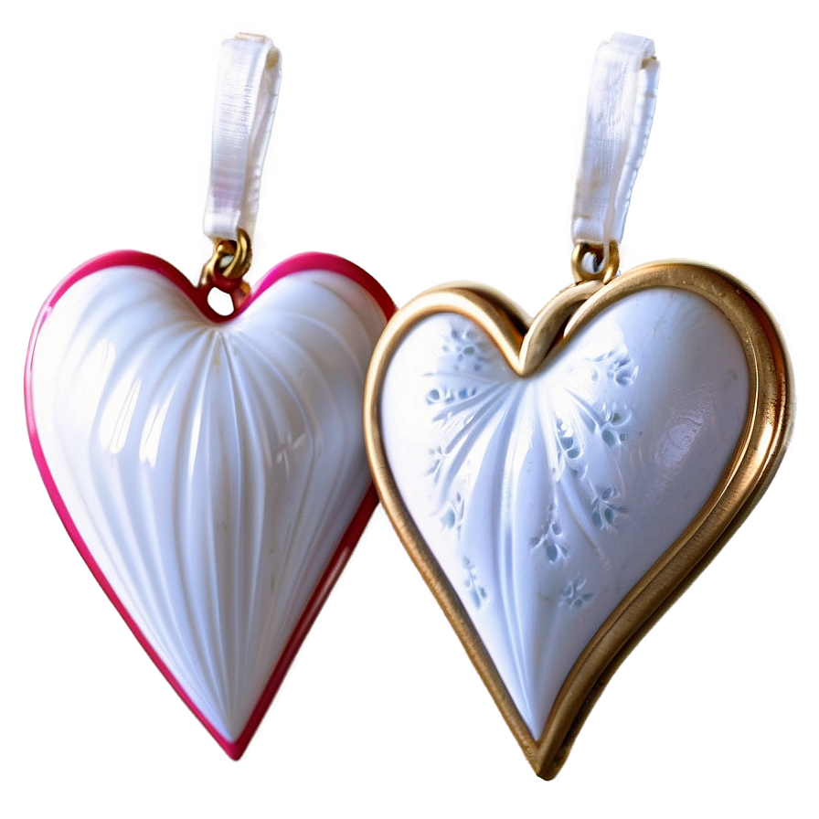 Romantic White Hearts Png Fgm PNG Image