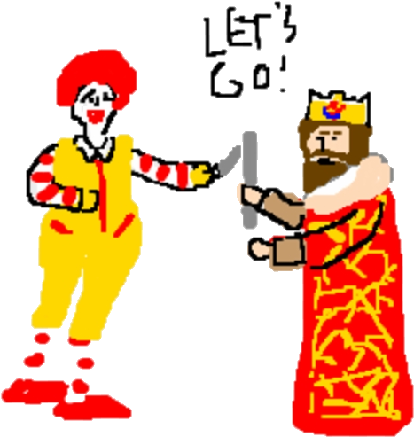 Ronaldand Burger King Mascots Duel PNG Image