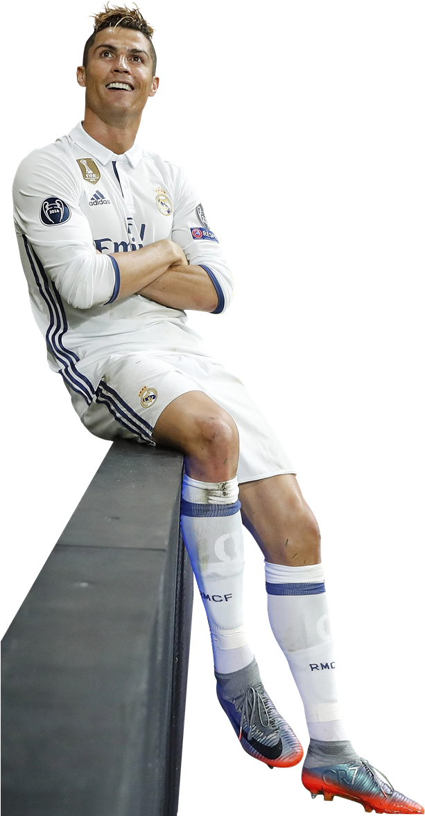 Ronaldo Real Madrid Relaxed Pose PNG Image