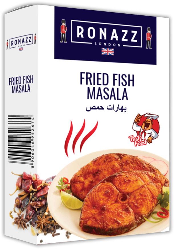 Ronazz Fried Fish Masala Package Design PNG Image