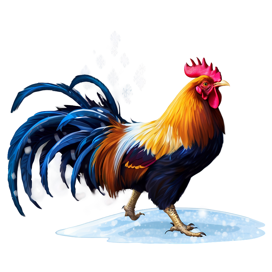 Rooster In Snow Scene Png 93 PNG Image