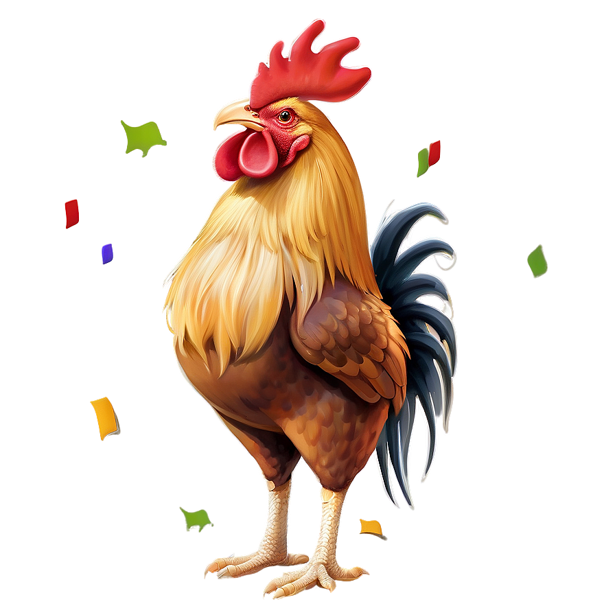 Rooster With Crowns Png Muc PNG Image