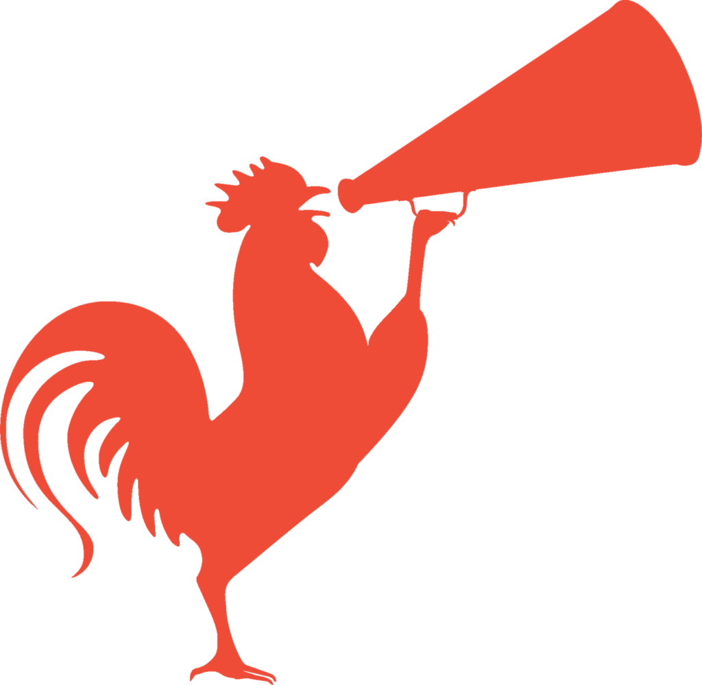 Rooster With Megaphone Silhouette PNG Image