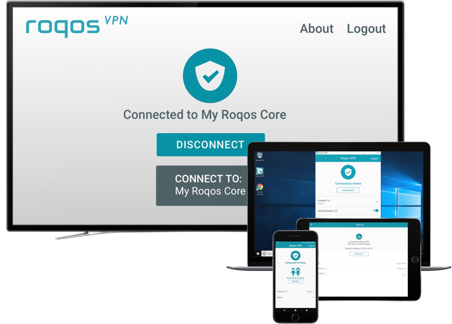 Roqos V P N Connection Devices PNG Image