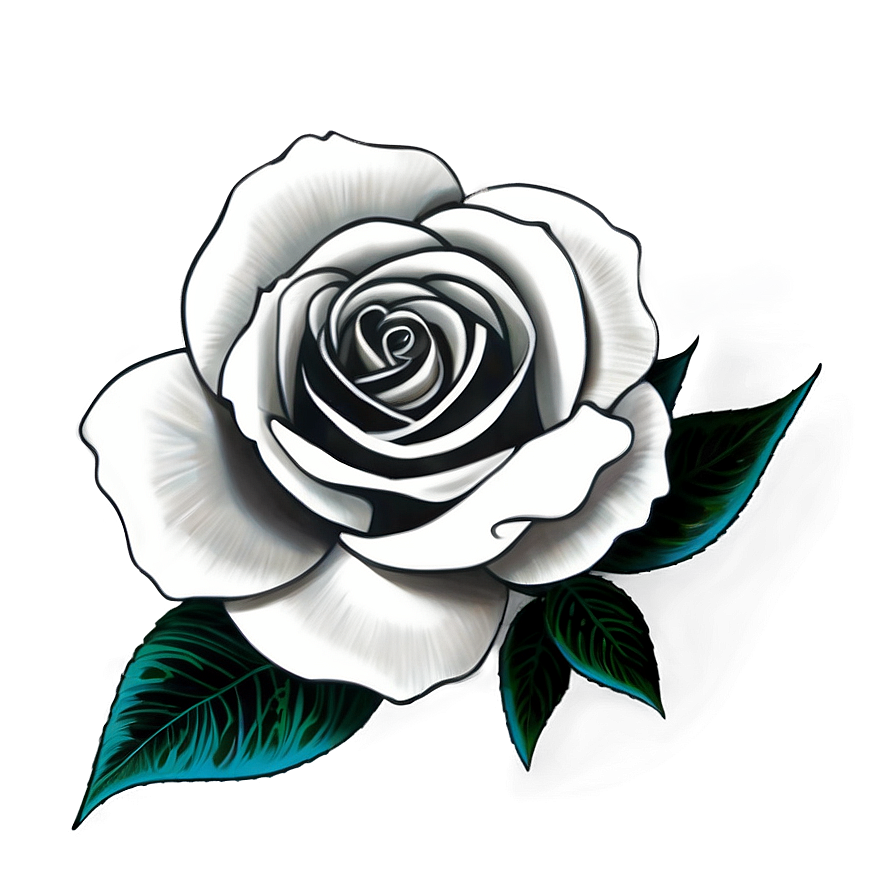 Rose Black And White Tattoo Design Png 86 PNG Image