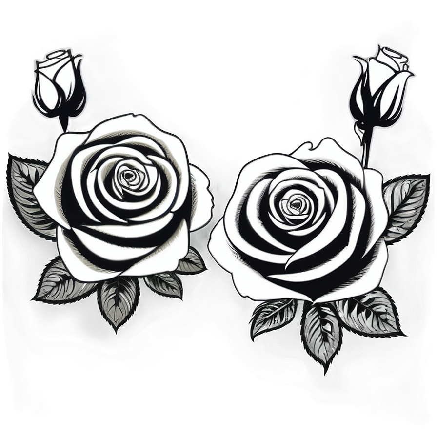 Rose Black And White Vector Png Fec PNG Image