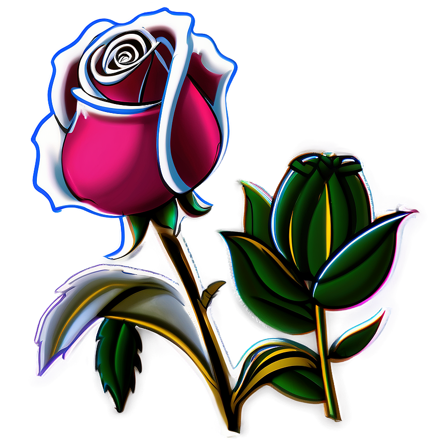 Rose Flower Sketch Png Roi PNG Image