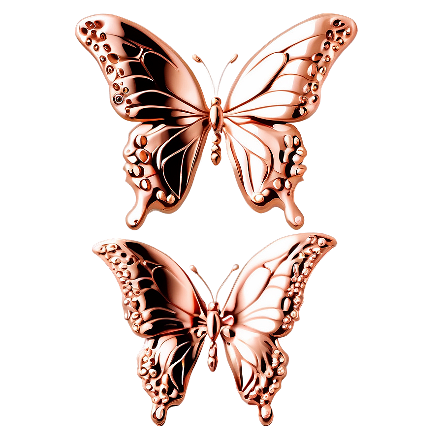 Rose Gold Butterfly Art Png 06282024 PNG Image