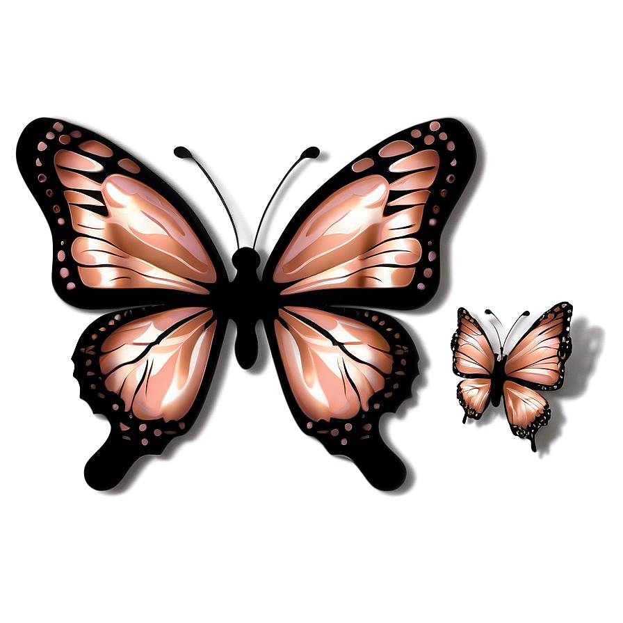 Rose Gold Butterfly Decor Png Rqp60 PNG Image