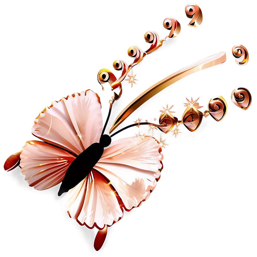 Rose Gold Butterfly Decoration Png Ede PNG Image