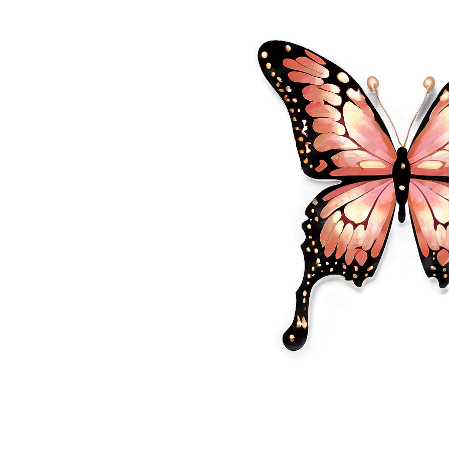 Rose Gold Butterfly Montage Png 06282024 PNG Image