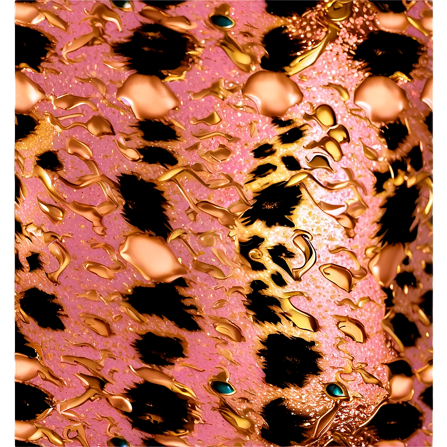 Rose Gold Glitter Animal Print Png 06252024 PNG Image