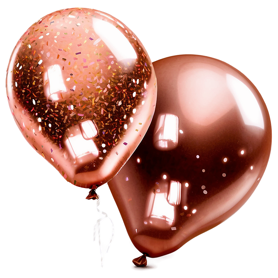 Rose Gold Glitter Birthday Balloons Png Blq PNG Image