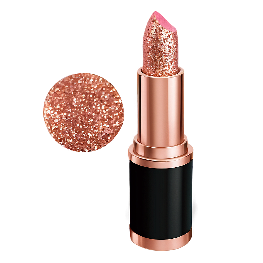 Rose Gold Glitter Lipstick Smear Png Kym PNG Image