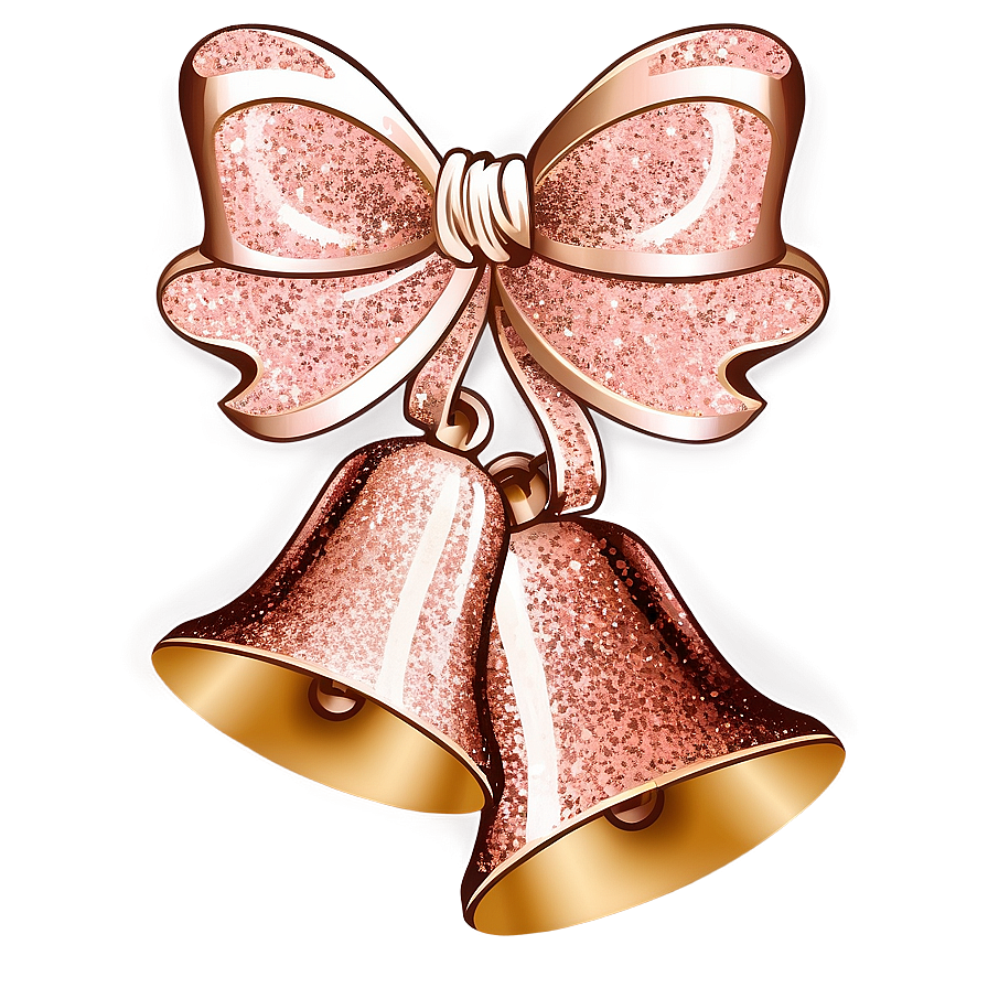 Rose Gold Glitter Wedding Bells Png 30 PNG Image