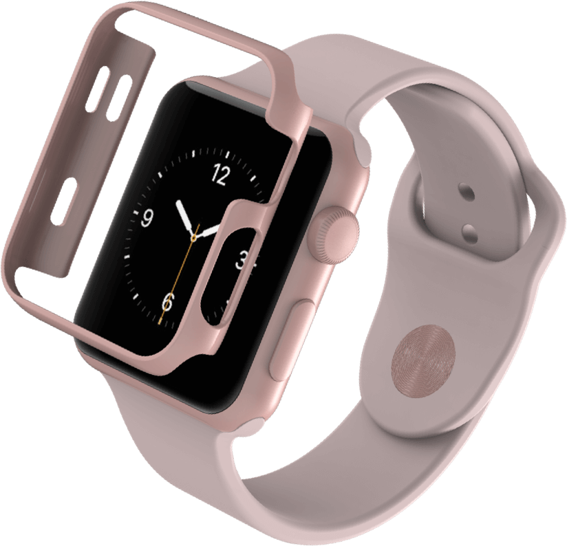 Rose Gold Smartwatchwith Sport Band PNG Image